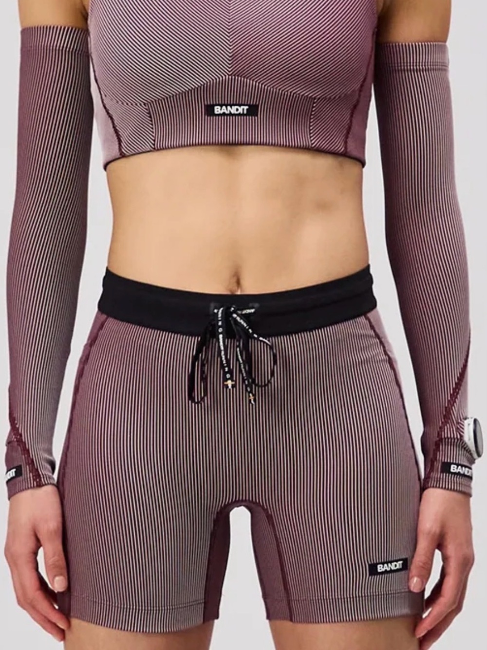 ISO Bandit Running Striped Cadence Shorts in Port Size Small